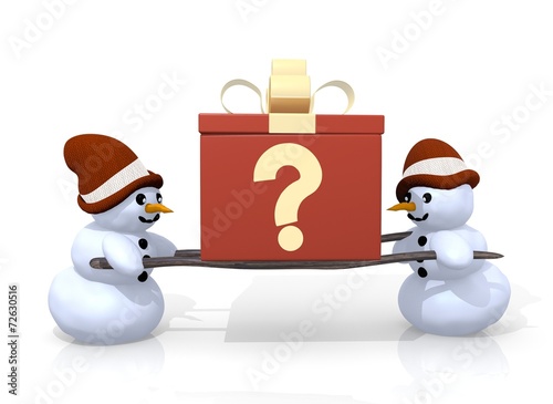 question sign presented by two snowmen