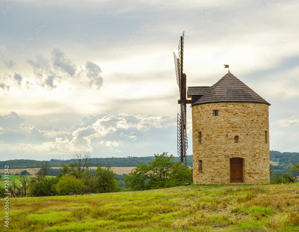 Windmill on field Windmill on field