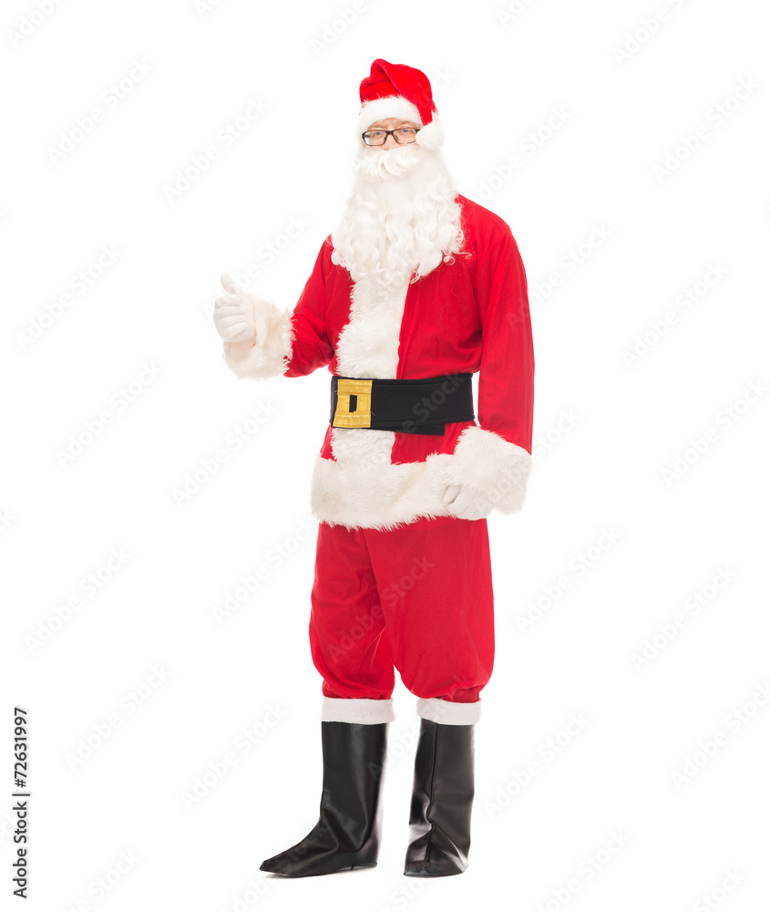man in costume of santa claus man in costume of santa claus