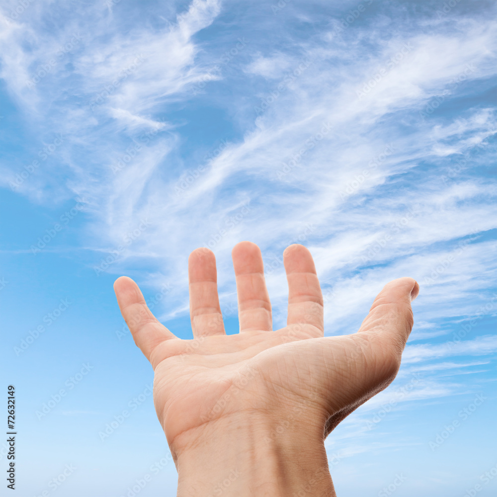 Right male hand with empty place for holding something Right male hand with empty place for holding something