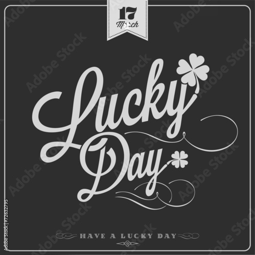 Saint Patrick's Day Typographical Background On Chalkboard