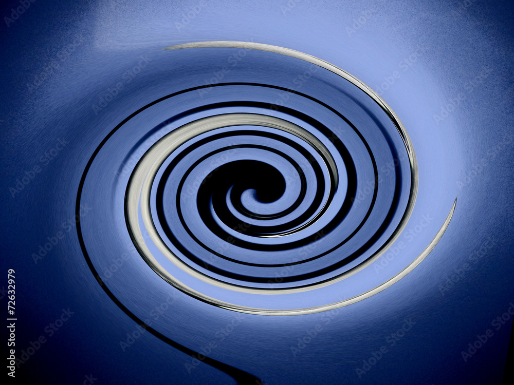 Fototapeta premium Spirale di metallo liquido ed acqua