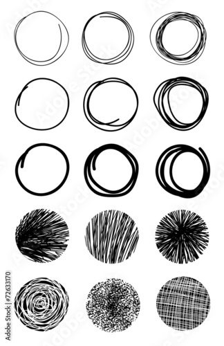 Hand Drawn Scribble Circles.Design elements Eps 10