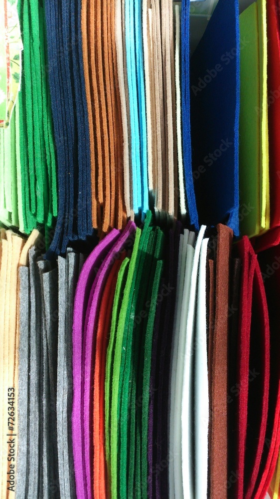 Colorful pieces of felt