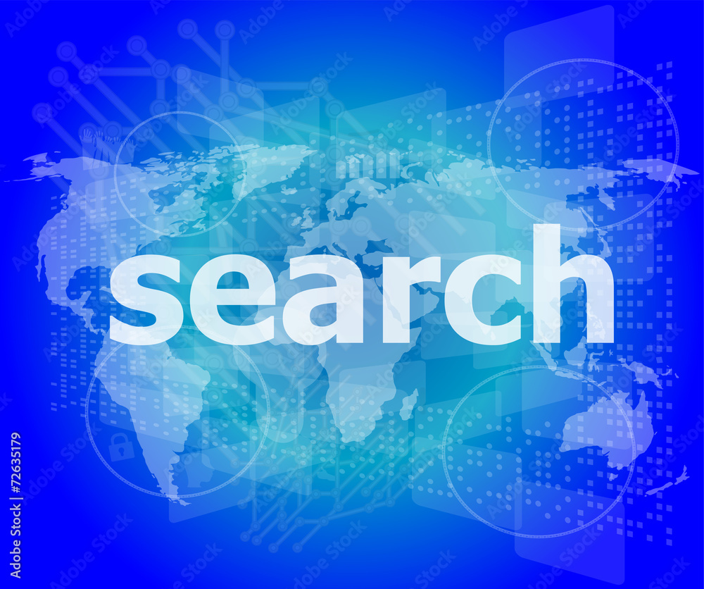 SEO web development concept: words Search on digital background