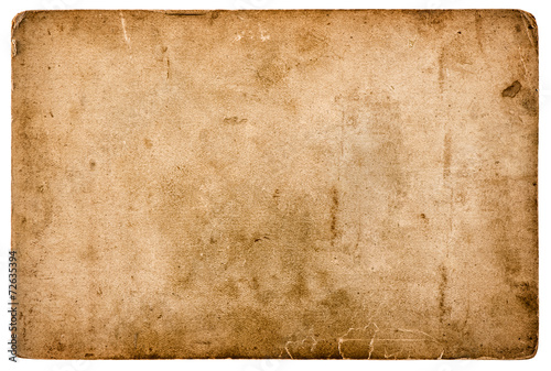 aged stained paper sheet isolated on white background