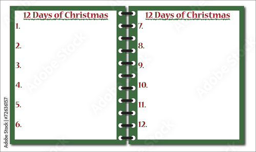12 Days Of Christmas Notepad