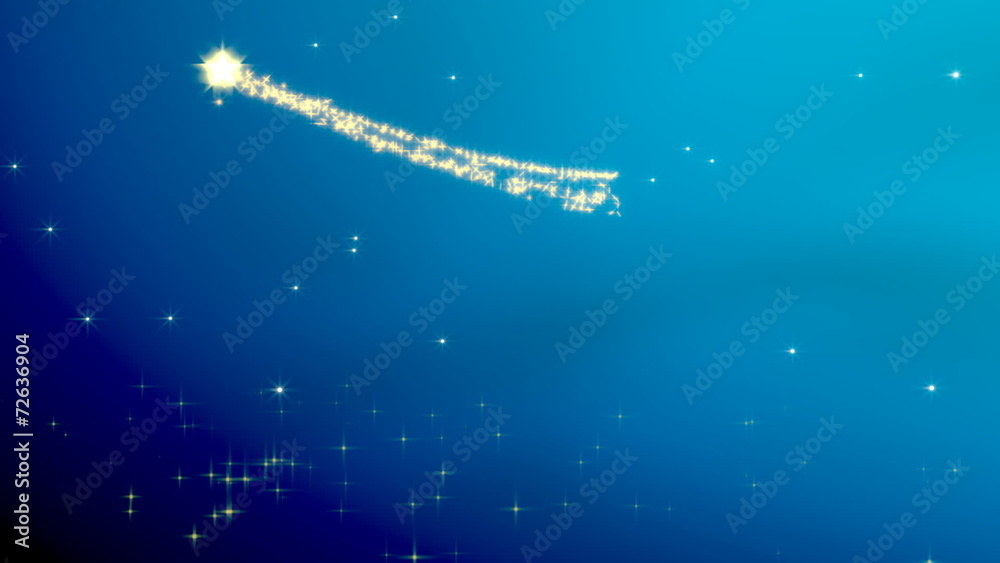 Christmas star with christmas tree - blue variant.