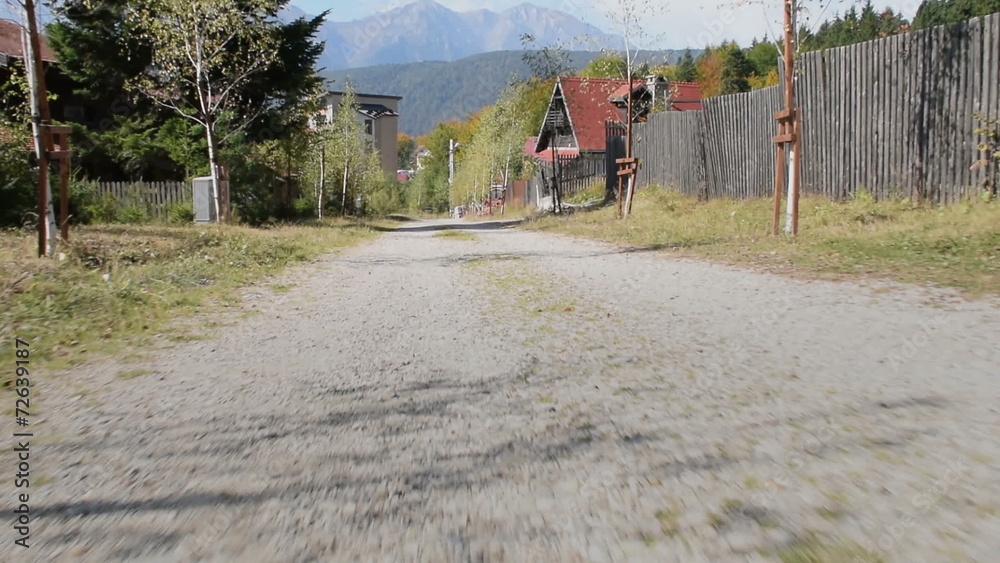 View of a mountain city street View of a mountain city street