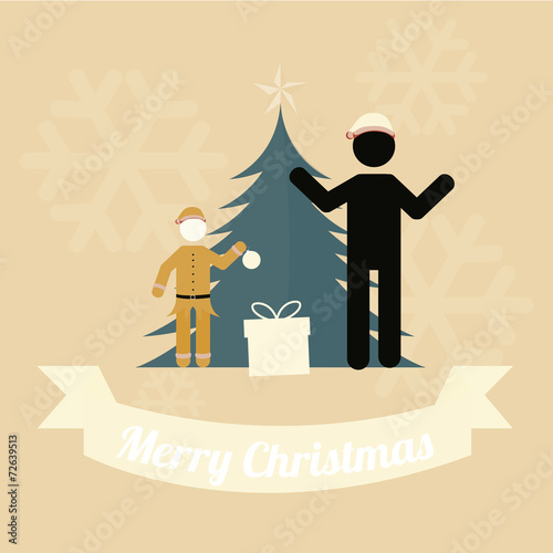 merry christmas over  color background