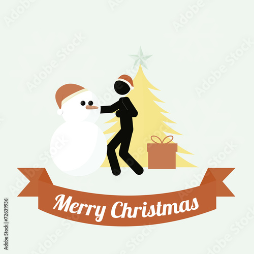 merry christmas over  color background
