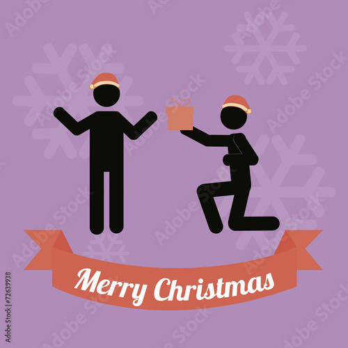 merry christmas over  color background