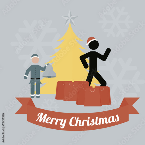 merry christmas over gray color background