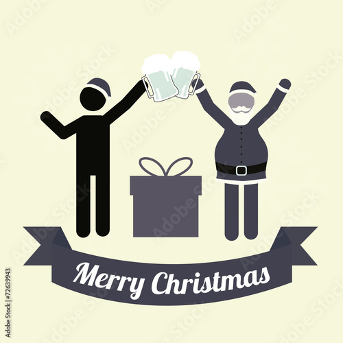 merry christmas over  color background