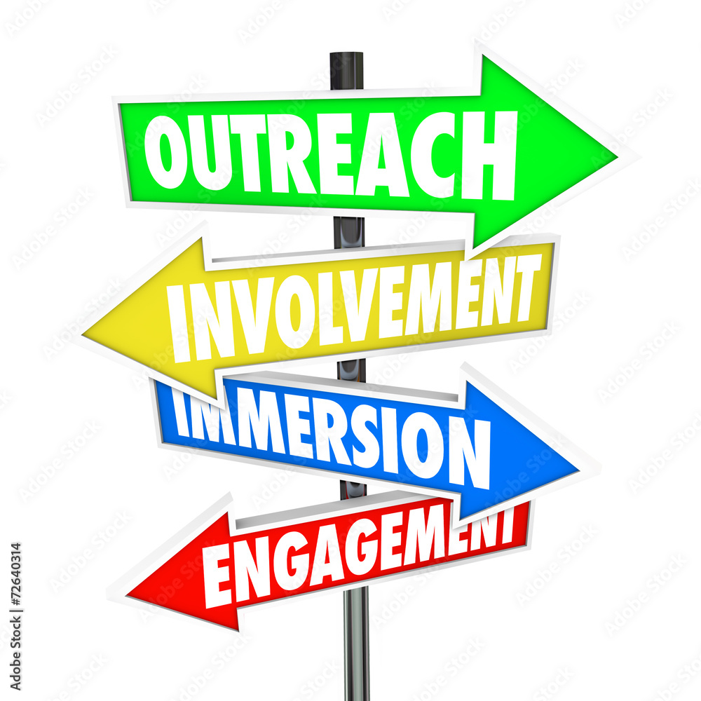 Outreach Involvement Immersion Engagement Participation Signs Outreach Involvement Immersion Engagement Participation Signs