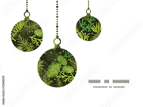Vector evergreen christmas tree Christmas ornaments silhouettes
