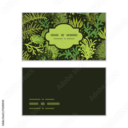 Vector evergreen christmas tree horizontal frame pattern