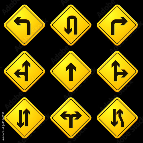 Free Download Directional Arrows Yellow Signs 01 - GFXLoad