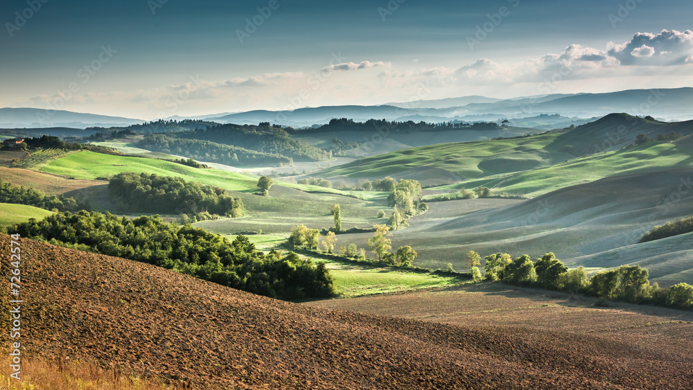 Beautiful view of the autumn landscape in Tuscany, Italy