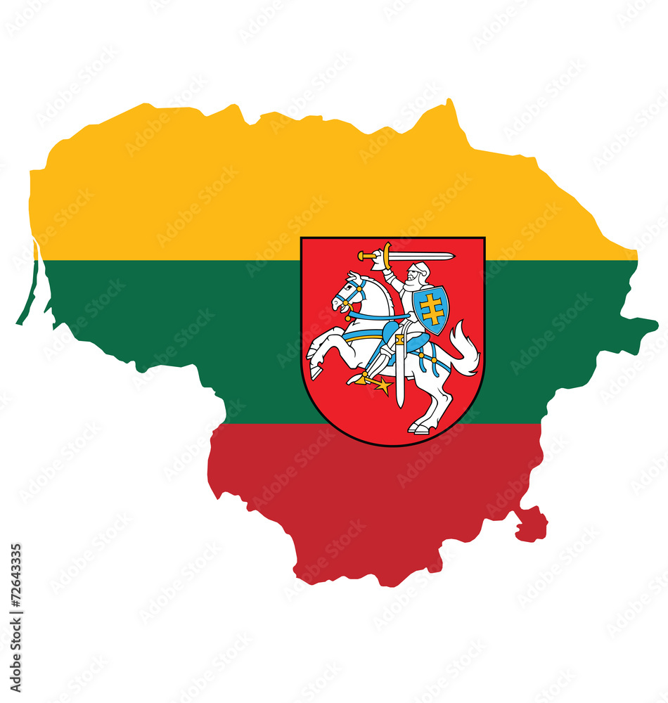 Flag and coat of arms of the Republic of Lithuania