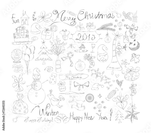Merry Christmas Signs doodle Collection