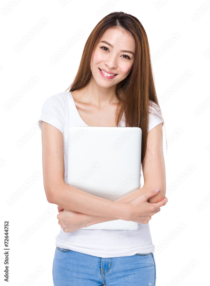Woman with notebook computer Woman with notebook computer