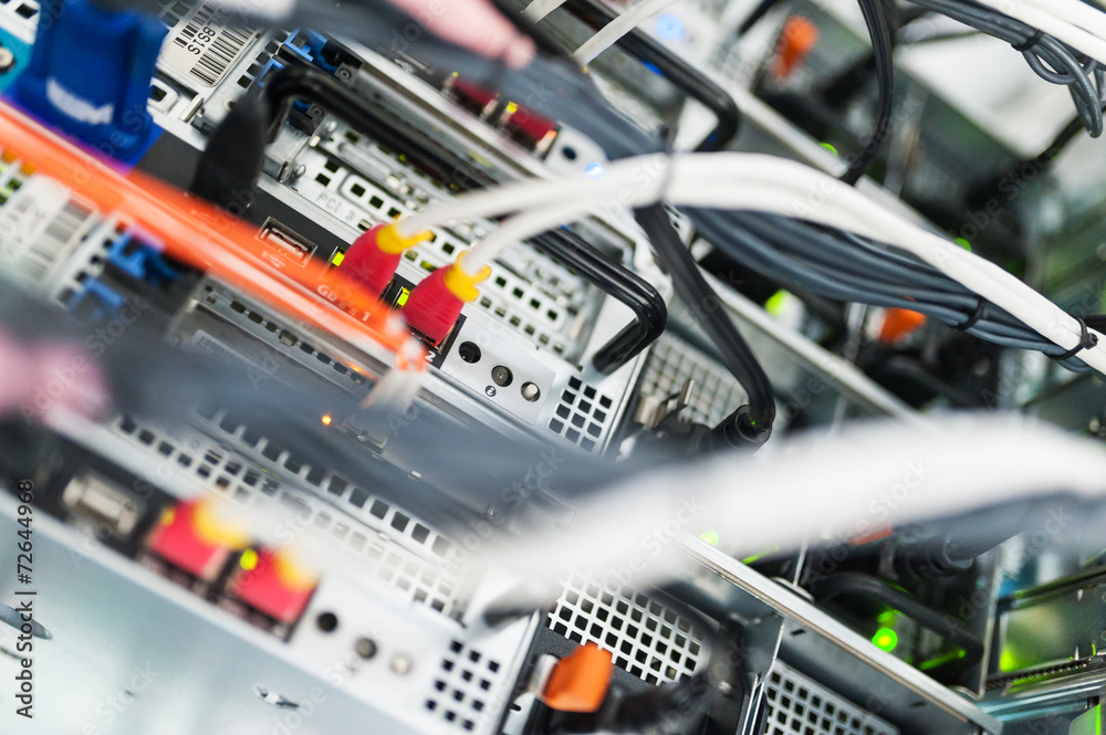 Network servers in data room .