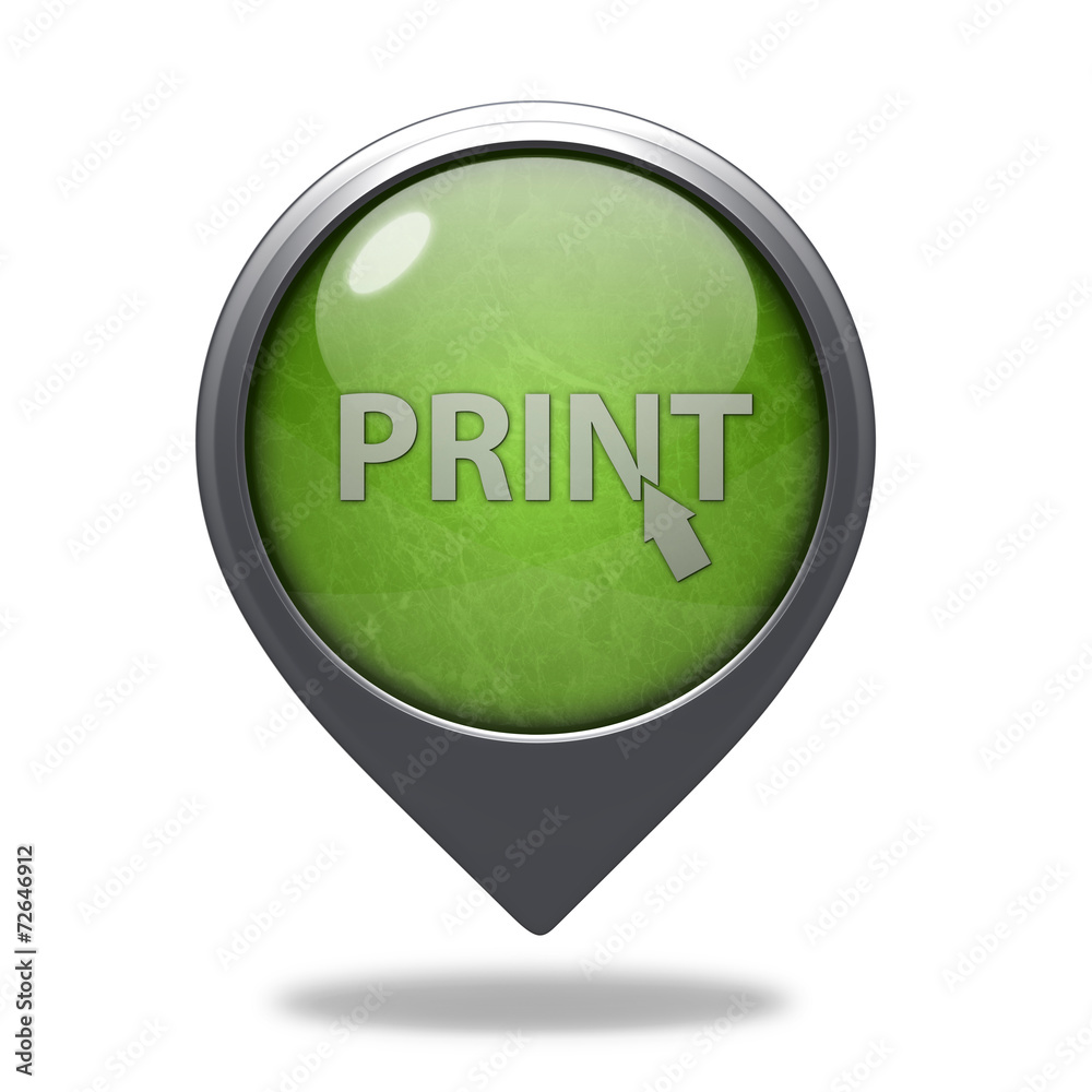 Print pointer icon on white background Print pointer icon on white background