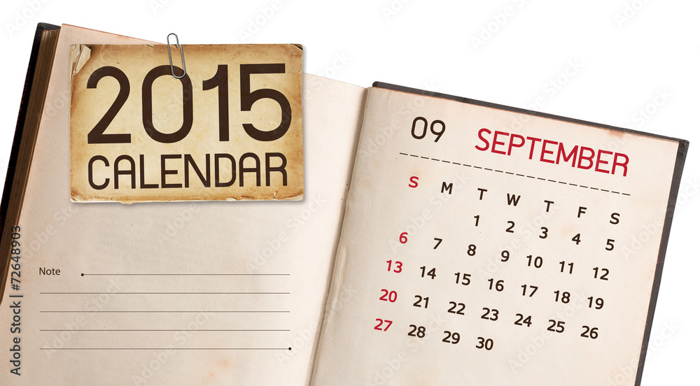 Fototapeta premium Calendar 2015 September