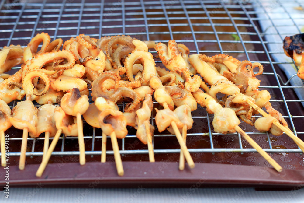 B-B-Q Grilled Squid in the market