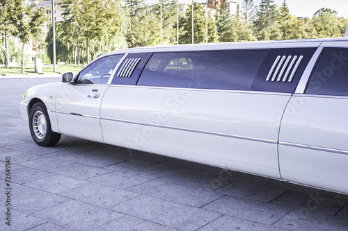 Fototapeta White limousine