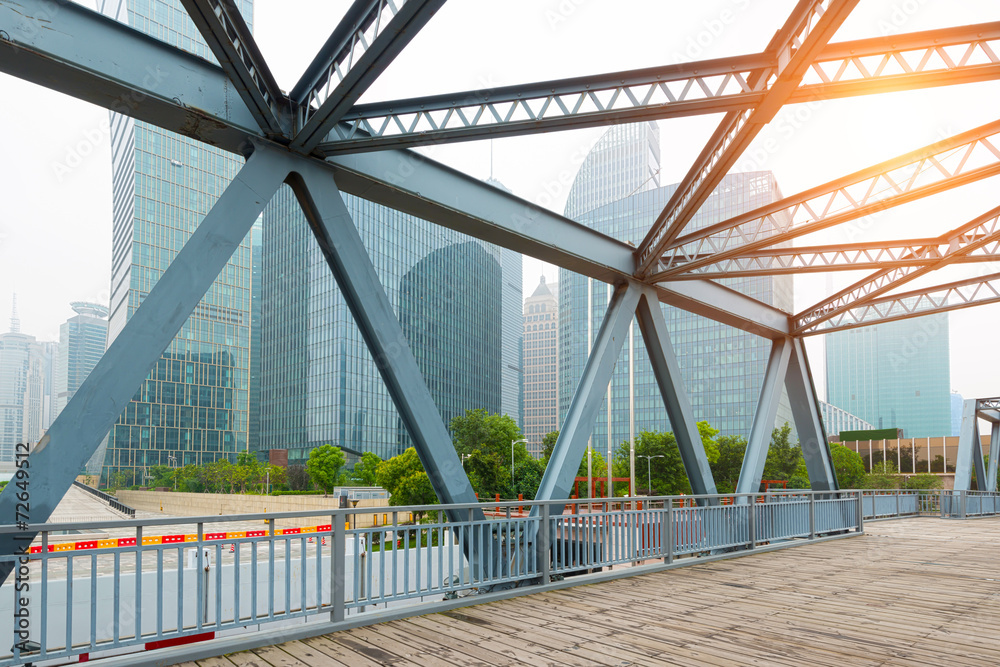 Shanghai's modern architecture and ancient steel bridges