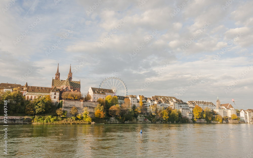 Basel, Altstadt, Münster, Rheinufer, Herbst, Schweiz