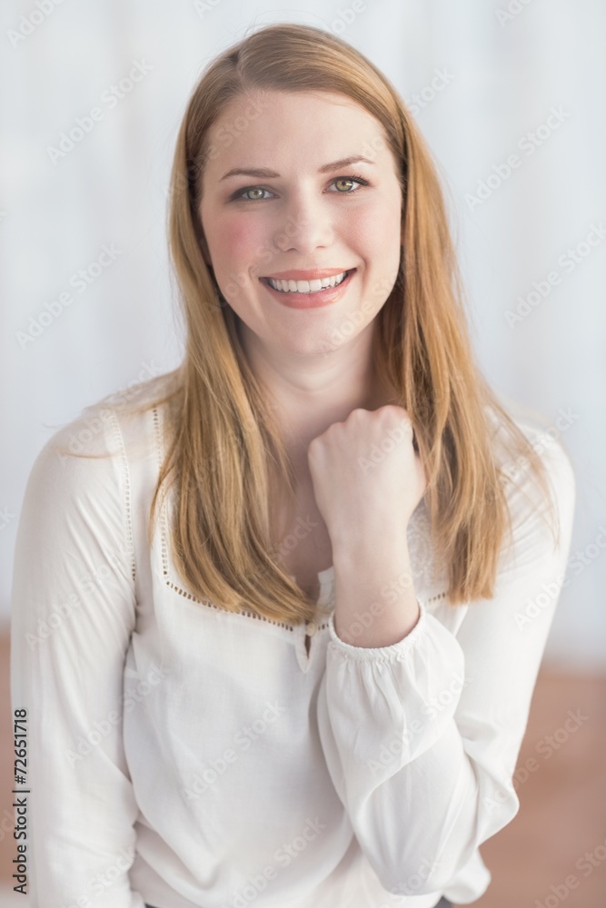 Happy woman celebrating success with her hand Happy woman celebrating success with her hand