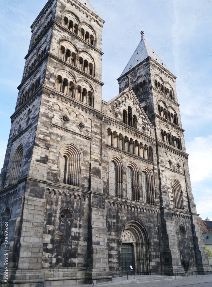 The historic cathedral of Lund a city in Scane in Sweden