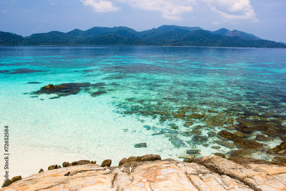 Rocks, sea and blue sky - Lipe island Thailand