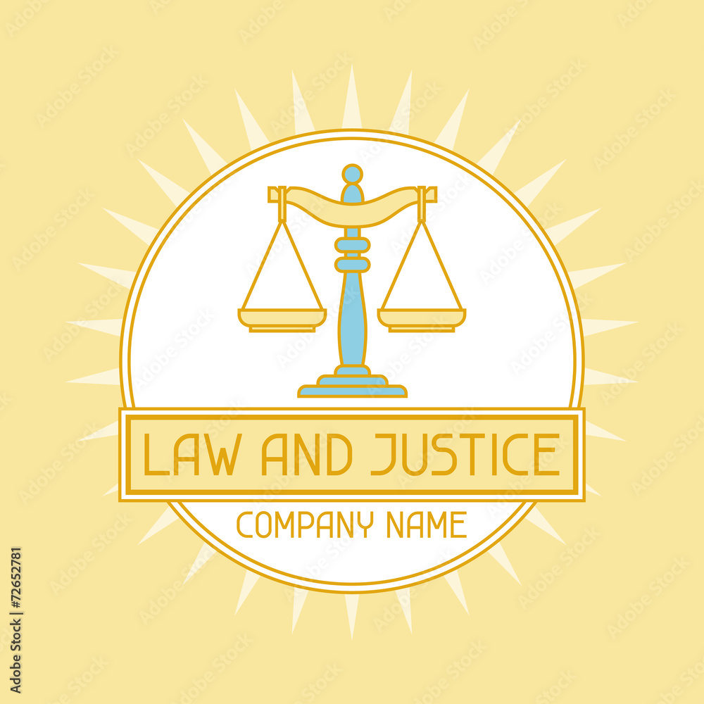 Law and justice company name concept emblem. Law and justice company name concept emblem.