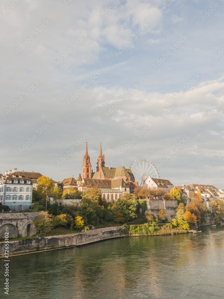 Basel, Altstadt, Münster, Rheinufer, Herbstmesse, Schweiz