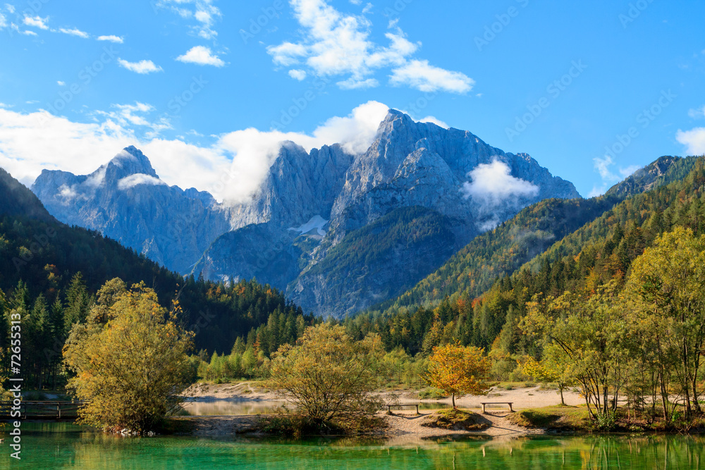 Beautiful Jasna lake at Kranjska Gora in Slovenia Beautiful Jasna lake at Kranjska Gora in Slovenia