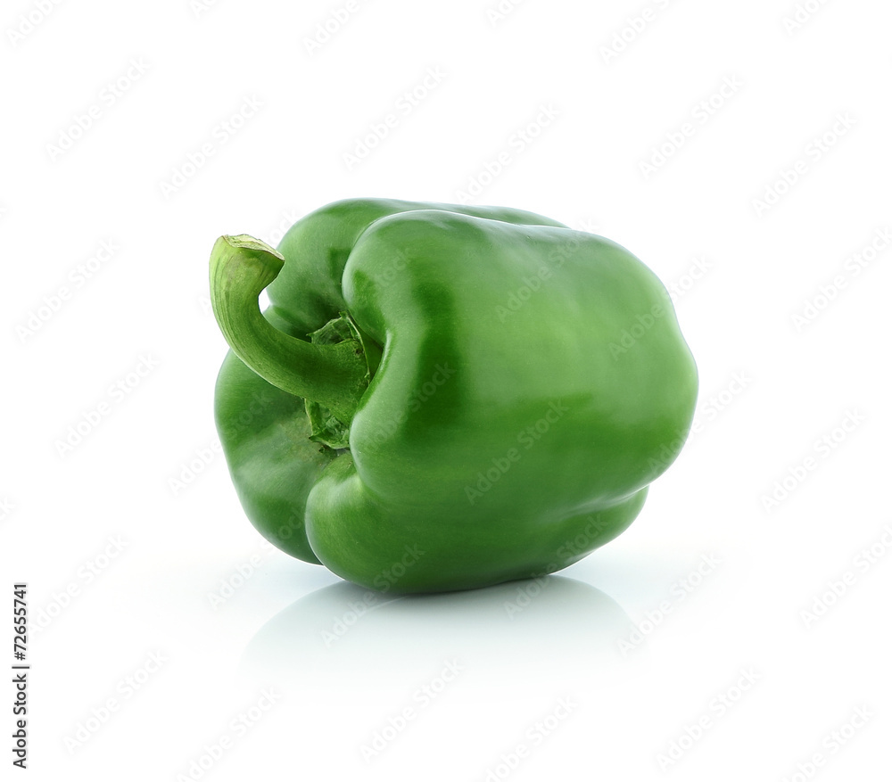 Green pepper on white background Green pepper on white background