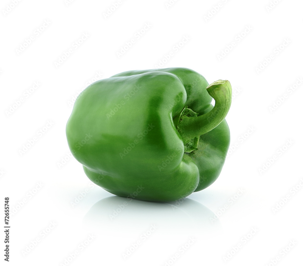 Green pepper on white background Green pepper on white background