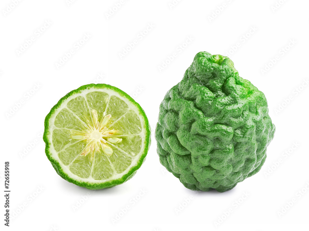 kaffir Lime or Bergamot fruit on white background kaffir Lime or Bergamot fruit on white background