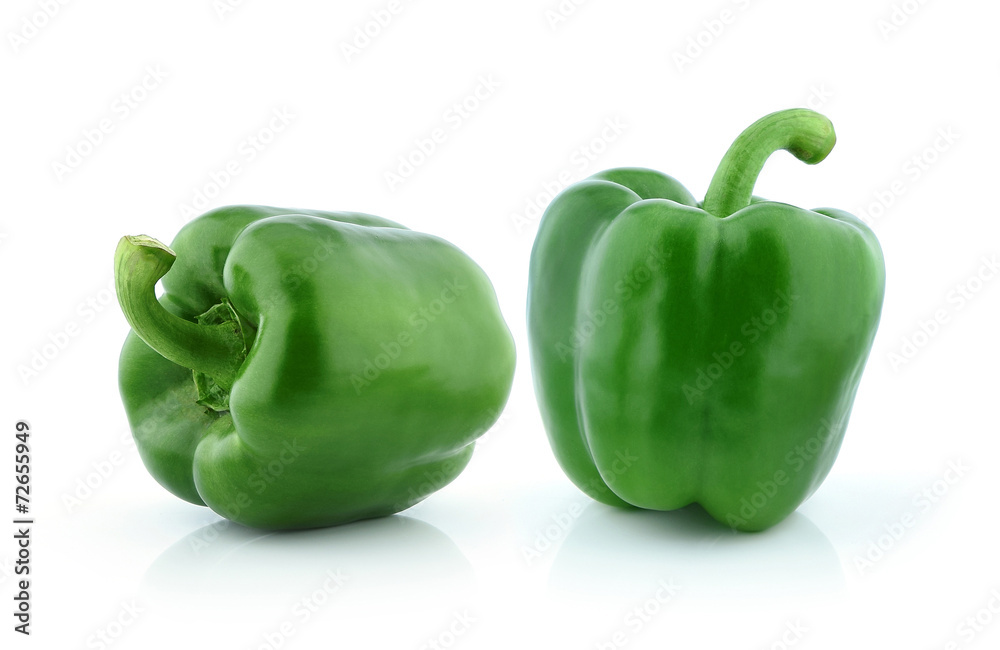 Green pepper on white background Green pepper on white background
