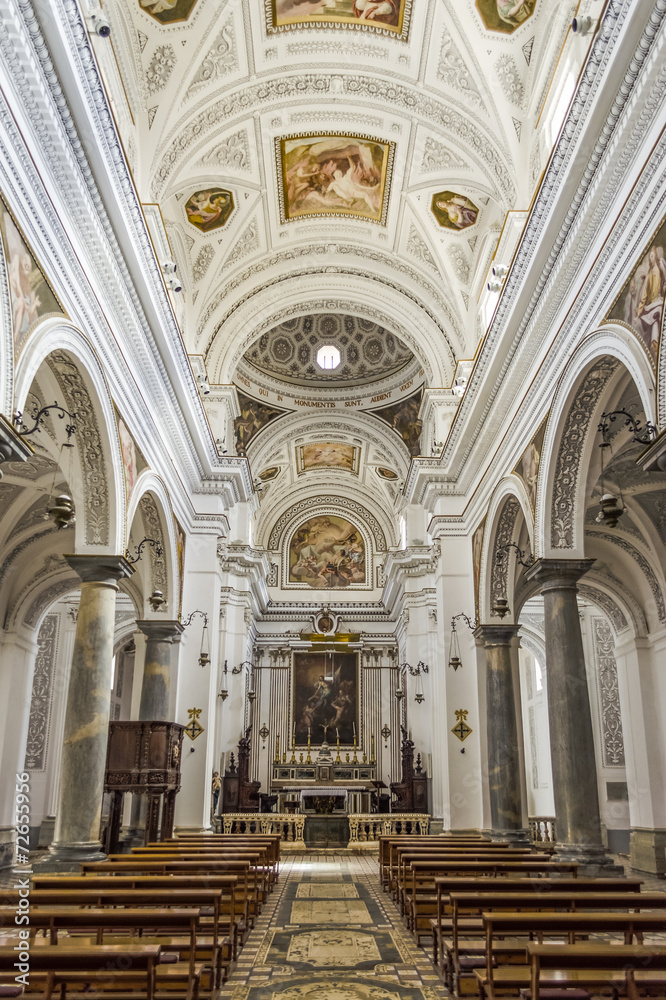 Interiors of San Martino Church in Erice, Sicily
