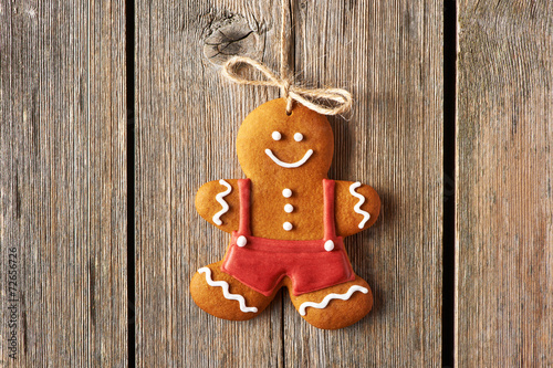 Christmas homemade gingerbread man cookie