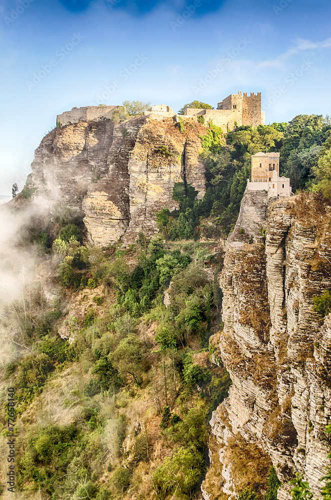 View over Medieval Castle of Venus in Erice, Sicily View over Medieval Castle of Venus in Erice, Sicily