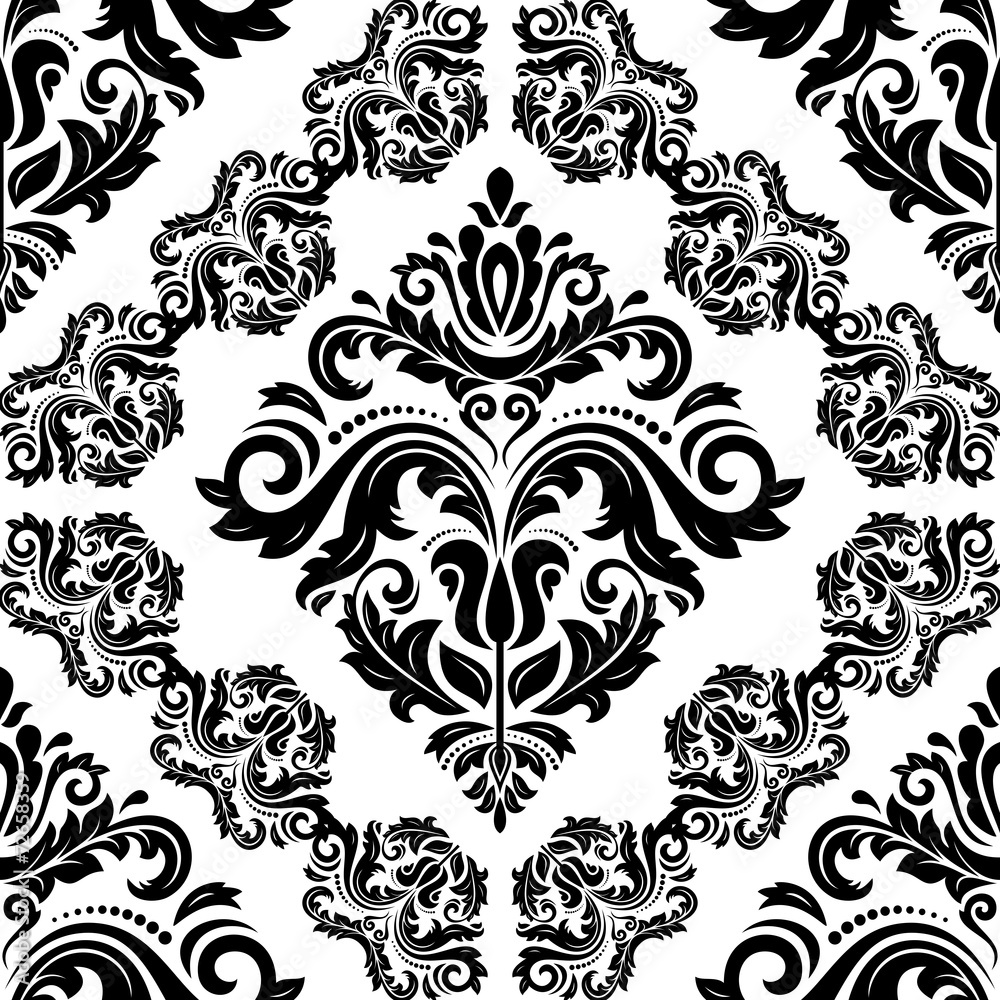 Damask Seamless Pattern. Orient Background Damask Seamless Pattern. Orient Background