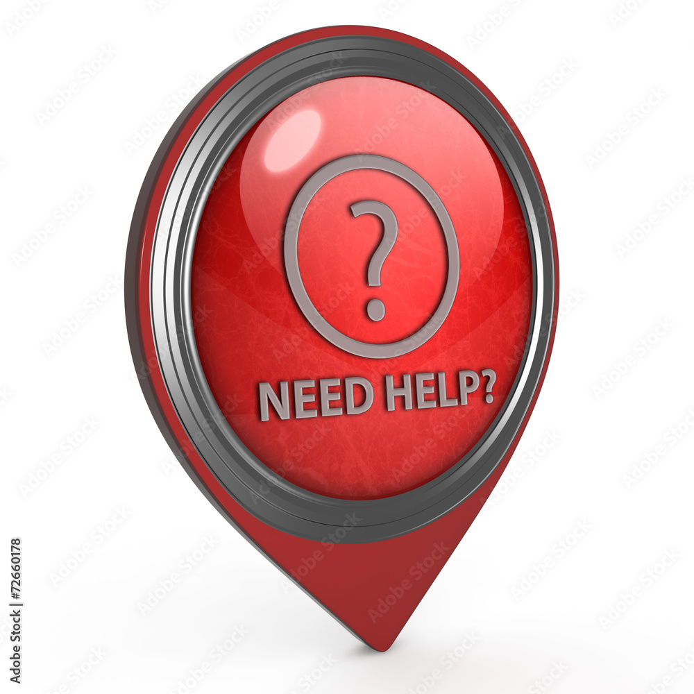 Help pointer icon on white background Help pointer icon on white background