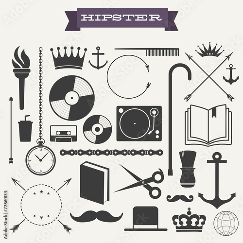 Hipster icon set