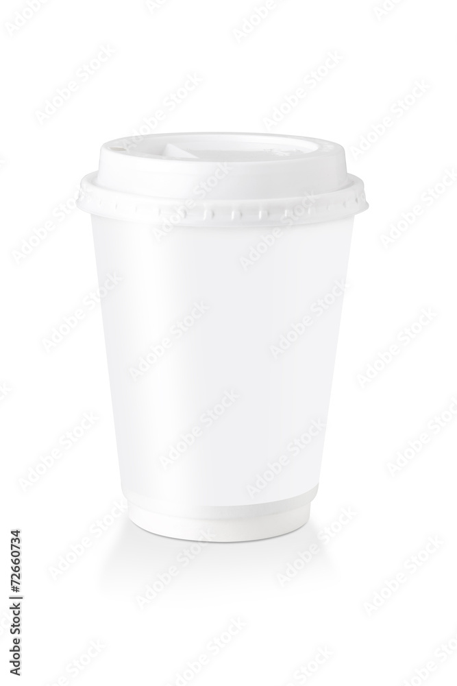 A Disposable Coffee Cup With Blank Label - Clipping Path A Disposable Coffee Cup With Blank Label - Clipping Path